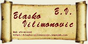 Blaško Vilimonović vizit kartica